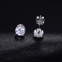 Boucles d'oreilles Moissanite hypoallergéniques Boucles d'oreilles en argent 925 plaqué or pour peau sensible