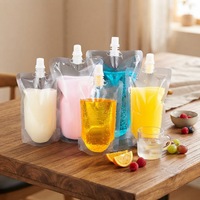 Pochette Doypack transparente avec bec verseur pour liquides, emballage plastique pour jus, détergent, boisson