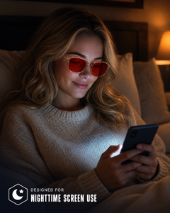 Gafas pequeñas redondas con filtro <span class=keywords><strong>de</strong></span> luz azul, montura TR90 con patillas <span class=keywords><strong>de</strong></span> cadena, lentes <span class=keywords><strong>de</strong></span> color rojo, naranja y amarillo, para dormir, venta al por mayor, OEM, ODM - Product Image 3