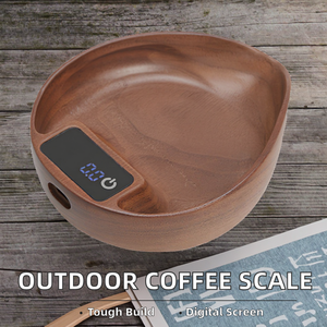 2kg 0,1g USB-Typ-C-Aufladung messen Kompakter tragbarer Blatts chirm Walnussholz körper Digitale Küchen kaffee waage mit Timer - Product Image 2