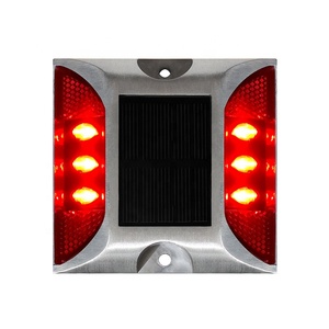 Đèn báo giao thông năng lượng mặt trời dạng mắt mèo LED nhấp nháy, độ sáng cao, chống nước IP68, chất liệu nhôm phản quang, giá nhà sản xuất - Product Image 2