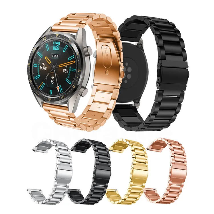 for Samsung Gear Sport Watch Bands Women Men Bracelet Strap 20mm 22mm Replacement Stainless Steel Band for Huawei Watch 2