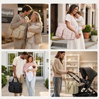 Sac à langer matelassé type sac fourre-tout, avec poches isolées, résistant à l'eau, en polyester, grande capacité, léger, sac d'hôpital pour bébé