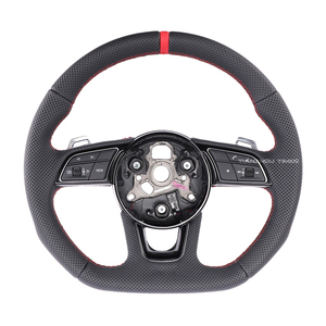 Volante de Cuero con Levas para <span class=keywords><strong>Audi</strong></span> B8 B9 C8 Q5L R8, Compatible con A3 S3 <span class=keywords><strong>RS3</strong></span> A4L A5 S5 RS5 A6L A7 S7 RS7 Q2L Q3 Q5 Q5L Q7 - Product Image 2