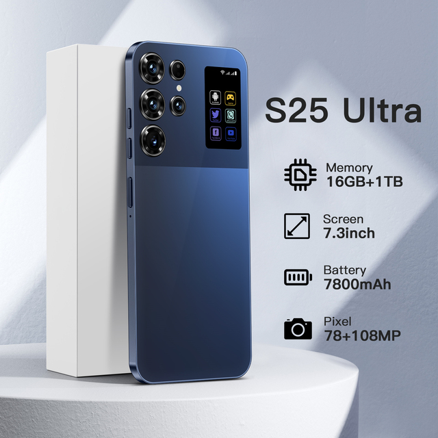 Discounted Price S25 Ultra 16G+1TB Dual SIM Smartphone HD Big Screen 144Hz Global Version Low Price Android Mobile Phone