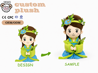Fabricant de jouets en peluche personnalisés, poupée de fée verte de 25 cm, OEM ODM pour cadeaux en gros et vente au détail
