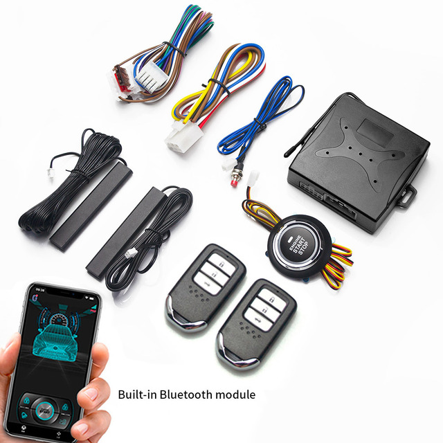 Hot Selling 12V Universal Car Engine Remote Control Mobilephone One Button Start/Stop Keyless Entry System Car Alarm Function