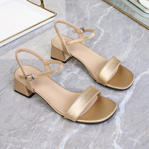 <span class=keywords><strong>Sandali</strong></span> Casual Eleganti da Donna, <span class=keywords><strong>Tacco</strong></span> Largo e <span class=keywords><strong>Medio</strong></span>, Cinturino Singolo, <span class=keywords><strong>Tacco</strong></span> Alto, Estivi alla Moda con Punta Aperta - Product Image 4