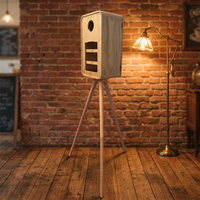 Boîte photo pour iPad avec cadre en bois, panneau magnétique personnalisé, emballage en flight case, trépied en bois pour les mariages et les fêtes