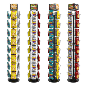 Oem/ODM 8-Tier Xoay Dây kim loại siêu thị hiển thị đứng Khoai Tây Chip bán lẻ sàn giá với <span class=keywords><strong>32</strong></span> Túi - Product Image 2