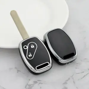 Silver Line TPU Key Holder For Honda Accord Civic Element Elysion FR-V Jazz LX Odyssey Acura MDX RDX Car Key Cover