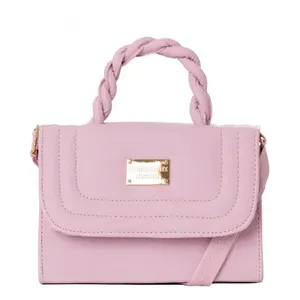 Sac de poitrine Ruby Lila pour femme, sac bandoulière en similicuir Lila, style moderne, décor plaqué or, couleur unie, adulte unisexe - Product Image 4