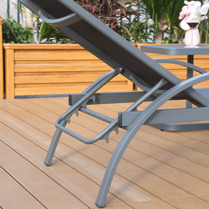 Ensemble <span class=keywords><strong>de</strong></span> détente d'extérieur en bambou, chaise longue pliable en maille portable + table ronde à angle réglable pour la cour, <span class=keywords><strong>bain</strong></span> <span class=keywords><strong>de</strong></span> <span class=keywords><strong>soleil</strong></span>/lecture - Product Image 3