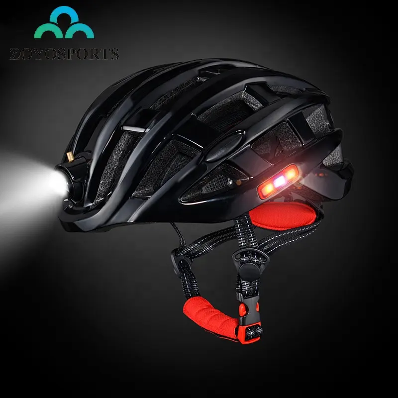 MTB Bike Bicycle Cycling Helmet Flashing Light Helmet Wholesale Ultralight Intergrally-molded Rainproof LED Mountain