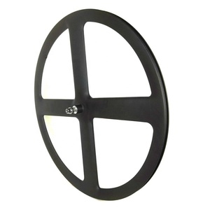 Ruota per pista per bicicletta a <span class=keywords><strong>4</strong></span> razze 700C ruota per pista posteriore in carbonio Fixie a velocità singola copertoncino 23MM - Product Image 5