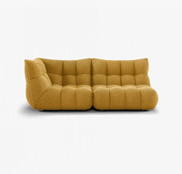 Ensemble de canapés modulaires Chesterfield français en tissu microfibre, style bloc de tofu nuage carré, canapé de luxe pour salon