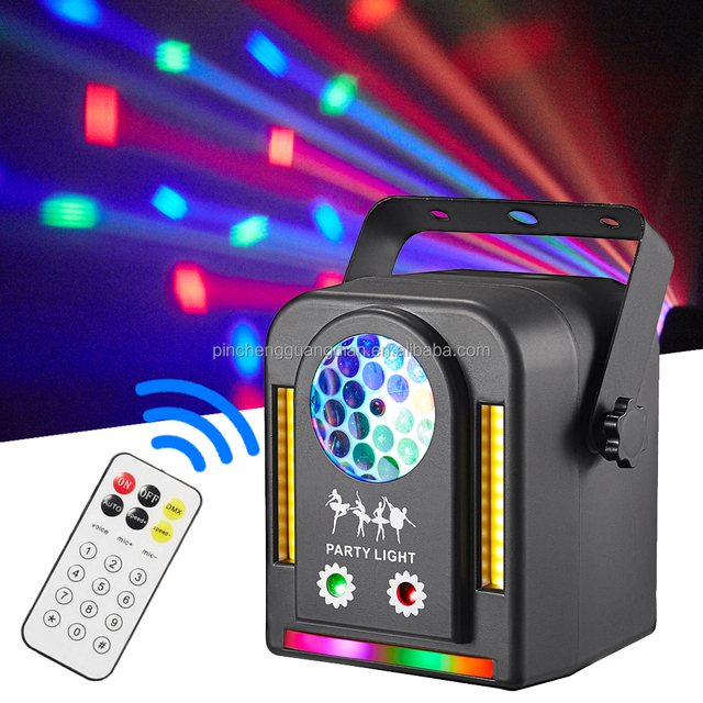 Mini Elf Pattern Laser Strobe Light Strip 12pcs/Lot 4In1 Remote Control Effect Festive Party Christmas Stage Lights