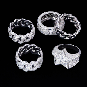 Großhandel 5 Stile Hip-Hop-<span class=keywords><strong>Ring</strong></span> VVS Moissanit 925 Silberschmuck für Herren für Partys - Product Image 2