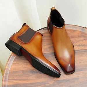 Botas Martin de Estilo Británico a la Moda 2025 - Botas de Tobillo de Cuero Genuino con Forro de Lana Cálida para Hombre - Product Image 3