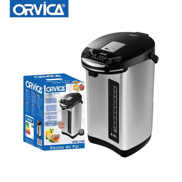 ORVICA Stainless Steel Electric Kettle Keep Warm Air Pot and Thermo Pot for Hotel and Household Use ORM-3308