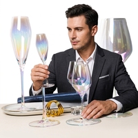 Verres à vin colorés de luxe modernes et vintage, motif ciel étoilé, pour vin rouge et liqueur, en cristal, grande capacité, pour mariage et fête