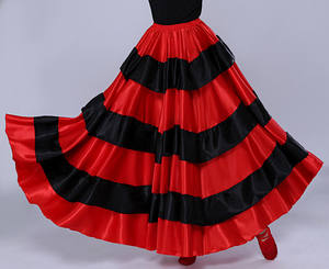 Falda Grande de 180-720 Grados, Clásica, Roja y Negra, <span class=keywords><strong>para</strong></span> Espectáculos de Flamenco y Torero, Traje de Danza Española <span class=keywords><strong>para</strong></span> Mujer - Product Image 5