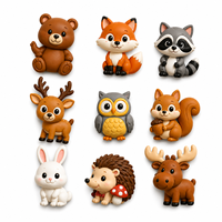 Ensemble d'aimants de réfrigérateur en PVC souple avec animaux de la forêt Kawaii, ours, renard, cerf, décoration de réfrigérateur mignonne