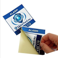 Pegatinas adhesivas de película nacarada multicapa personalizadas, etiquetas de plástico impermeables con impresión a doble cara, etiquetas frontales y traseras