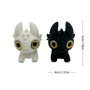 Modèle de fureur nocturne phosphorescente Figurine de dragon en plastique imprimée en 3D mignon <span class=keywords><strong>Animal</strong></span> édenté à collectionner pour Halloween Noël - Product Image 6