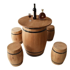 Juego de mesa y silla de barril de barra de madera maciza 100% - Product Image 2