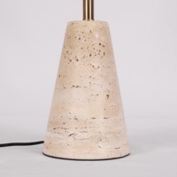 Lampe de table de salon de Style de luxe travertin jaune et tissu de lin appartement chambre Table lampes de bureau lampe de table moderne