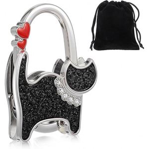 Logistics Cute Cat Foldable Handbag Hanger Metal Purse Hook Portable Bag Storage for Desk Table Edge Hook Door to Door - Product Image 1