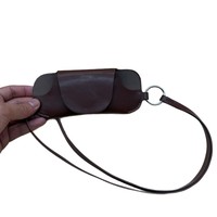 Étui à lunettes rétro en PU, portable, avec cordon de fermeture, sac à suspendre au cou, tendance, unisexe, pour lunettes de myopie, anti-pression