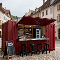 Casa Prefabbricata in Acciaio Completamente Attrezzata, Container per Caffetteria, Bar Containerizzato, Chiosco Mobile per Ristorante