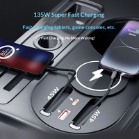 Base de Expansión para Consola Central Compatible con Audi A3/A5, Cargador Inalámbrico para Auto, Cable Retráctil, Carga Rápida Tipo-C