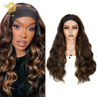 gros instantané Wear Cap perruque cheveux synthétiques boucles profondes imprimé léopard bandeau perruque pour les femmes noires