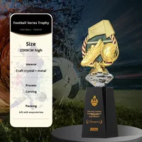 Trophée de football en cristal, gravé sur mesure, créatif, pour les jeux sportifs, les compétitions, les récompenses, le prix du championnat, ballon d'or