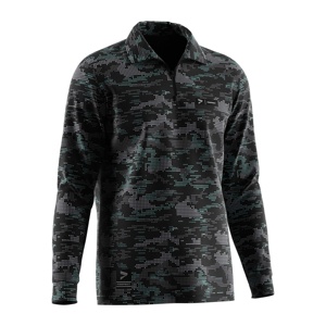 Hochleistungs-Polos hirt für Herren mit Viertel reiß verschluss Leichter Stretch stoff für Sport-und Freizeit kleidung - Product Image 3