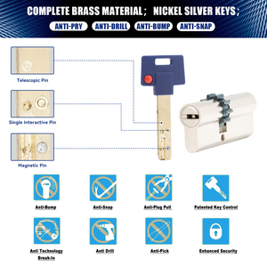 Thạc sĩ chính Brass cam Euro EN1303 phá vỡ dòng nam châm Pin Lỗ mộng xi lanh khóa - Product Image 3