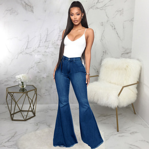 Wholesale <strong>Plus</strong> <strong>Size</strong> Jeans Autumn New Style Fashion <strong>Plus</strong> <strong>Size</strong> Pants High Waist Jeans All Match Slim Stretch <strong>Denim</strong> Flared Trouser - Product Image 4