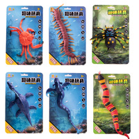 Modèle de crabe et de pieuvre en caoutchouc souple pour animaux marins, jouet décoratif anti-stress pour la maternité
