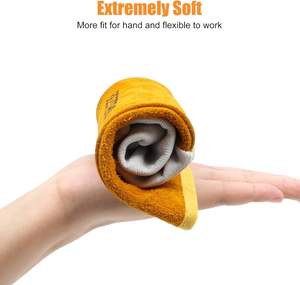 SWELDER Gants de soudage TIG non doublés en peau de mouton à grain supérieur doux et confortables de 13 pouces de haut avec manchette dorée - Product Image 6