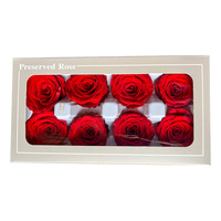 Vente en gros de têtes de roses éternelles de qualité B, aspect naturel, 4-5 cm, luxe, écologiques, longue durée, 3-5 jours, fête des mères