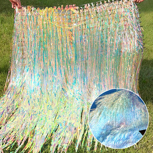 Rideau de franges en feuille de plastique coloré en forme de bande, personnalisé pour anniversaire, mariage, festival, fête, décoration de fond photo - Product Image 1