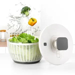 5L Plastic Manual Vegetable Drier Salad Spinner Lettuce Greens