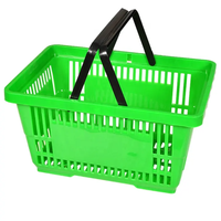 Vente en gros petit panier de supermarché en plastique rose de 20 L, souple et mignon, pour les magasins