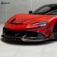 Kit Léger de Conception Nouvelle pour Ferrari SF90 Modifié Style M, Lame de Pare-chocs Avant en Fibre de Carbone Sèche 3K de Haute Qualité, Kit Carrosserie