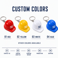 Porte-clés en plastique rigide personnalisé avec logo, décapsuleur, casque de chantier, vente en gros, portable