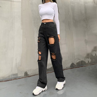 Pantalon en jean pour femme, pantalon en Denim, Seluar, Wanita, Hip Hop, Streetwear, taille haute, offre spéciale, 2023