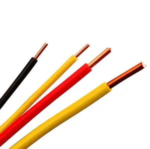 Elektrik malzeme elektrik teli THHN/THWN bakır çekirdek PVC yalıtımlı naylon kılıflı tel 1 ~ 20AWG kablo çok